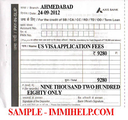 Sample axis cash deposit slip - left